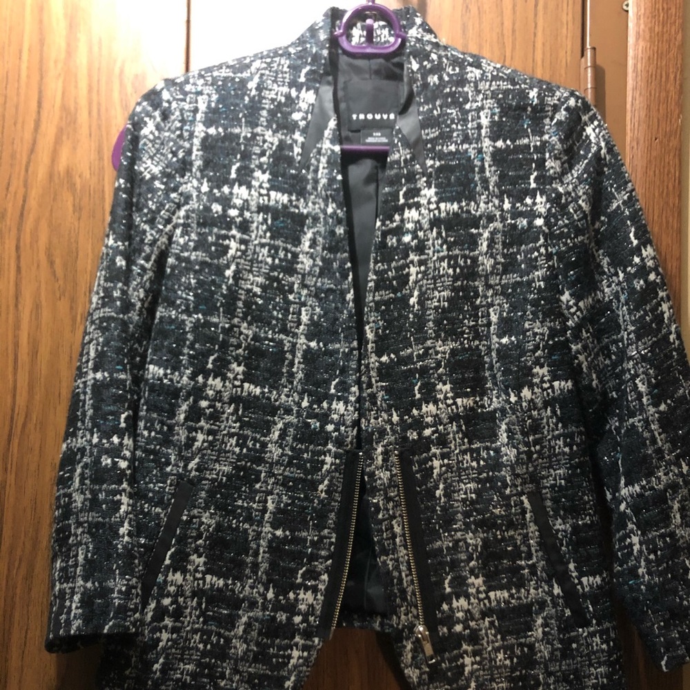 Trouve Moto styled speckled blazer xxs